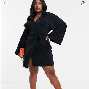 Slinky mini dress with kimono sleeves